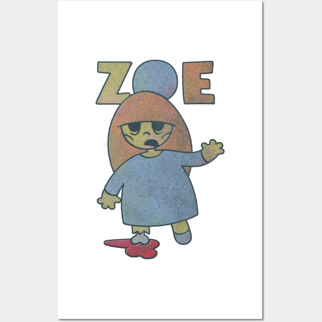 Zoe - the cute little zombie girl ... slightly more decayed Wall Art by BrownWoodRobot